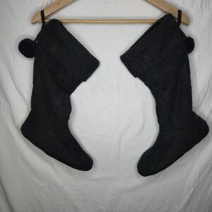 La Senza Ladies Black Knitted High Bootie Style Slippers Size Medium 7/8